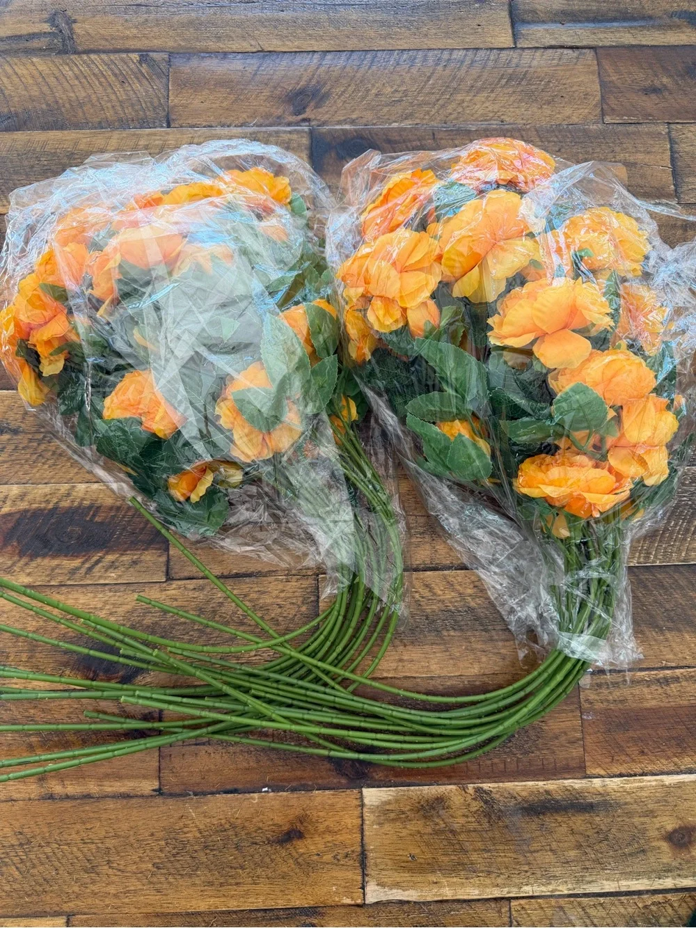 Bundle 24 Premium Artificial Orange cabbage garden Roses 24” Long stem Flowers